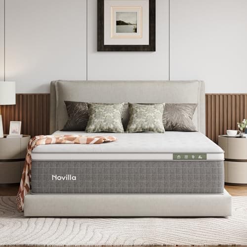 Novilla 14 Inch King Mattress,King Size Hybrid Mattress with Cool-Touch Nylon Cover,Gel Memory Foam & Pocketed Coils for Spinal Alignment Support & Pressure-Free Relaxation CertiPUR-US Certified
