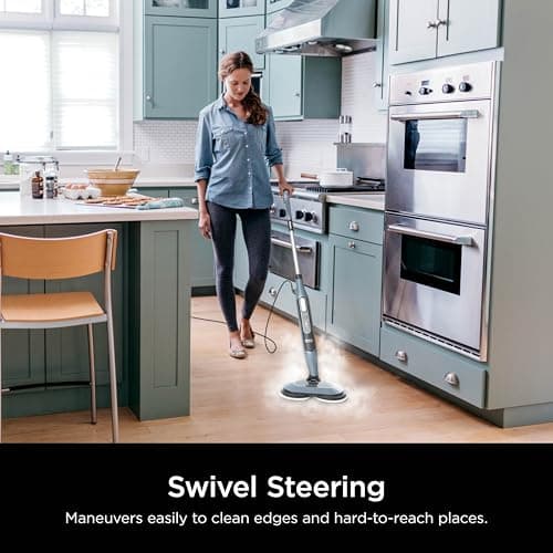 Shark Steam & Scrub Steam Mop, Scrubbing & Sanitizing, 2 Steam Modes, Rotating Pads, XL Water Tank, Swivel Steering, Designed for Hardwood, Marble, Tile, and Stone, Blue, S8000 6