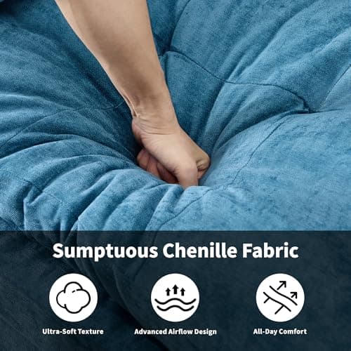 84" Loveseat Sofa, Modern Couches for Living Room,Double-Layer Cushion Cloud Couch with Deep Seat,Super Comfy Chenille Sofas,Sturdy Frame, Easy Assembly for Bedroom, Apartment, Office, Blue 7