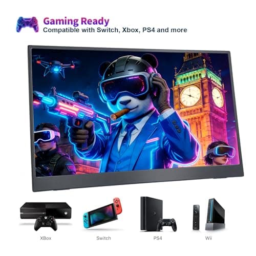 Maovz 18.5 Inch Large Portable Monitor for Laptop, 120Hz 1080P FHD IPS Portable Travel Second Screen Display for/Phone/Xbox PS4/5, 125% sRGB, Dual Speakers, VESA & Storage Bag 7