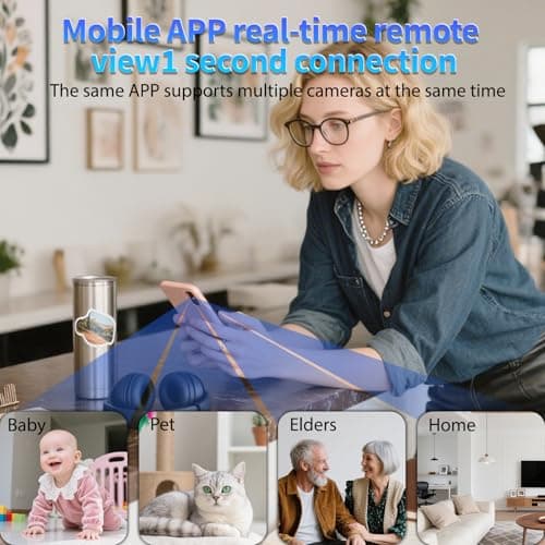 Mini Indoor Wireless WiFi Camera Small Home Security Cameras Tiny Body Small Outdoor Camara Nanny Cam Pet Dog House Security Camaras micro Door Room Cam Clear Night Vision and Motion Detection Monitor 7