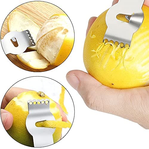 Tongjude Stainless Steel Cheese Grater Set, Set of 5 Kitchen Grater & Peeler & Slicer, Lemon Zester with Cleaning Brush for Vegetable, Fruit, Chocolate 6