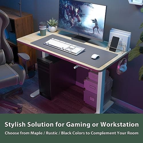 Lifetime Home Height Adjustable 44 Inches Manual Standing Desk - Ultra Durable Home Office Large Rectangular Computer or Laptop Sit Stand Workstation Table - 44 x 24 inches - Maple, M-T-1120 7