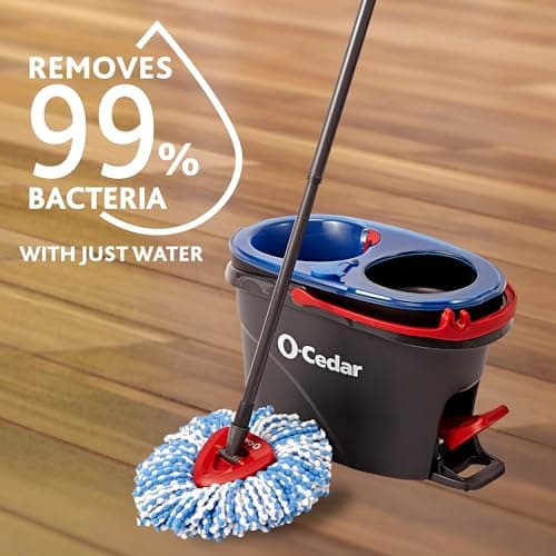O-Cedar RinseClean Spin Mop & Bucket System | Clean with Water | Removes 99% of Bacteria 6