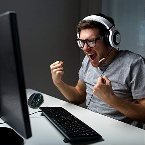 UHURU WM-02Z Wireless Gaming Mouse, 2.4G Wireless Rechargeable Mouse with 6 Programmable Buttons, 5 Adjustable Levels DPI Up to 4800DPI, 7 Colorful LED Lights, Compatible with Notebook, PC, Mac 8