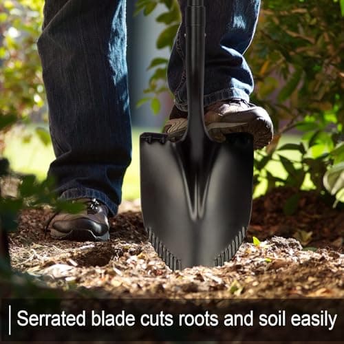 AgroPro Heavy Duty Shovel, 58 Inches, Black, High Carbon Steel, Fiberglass Handle, Modern Style 5