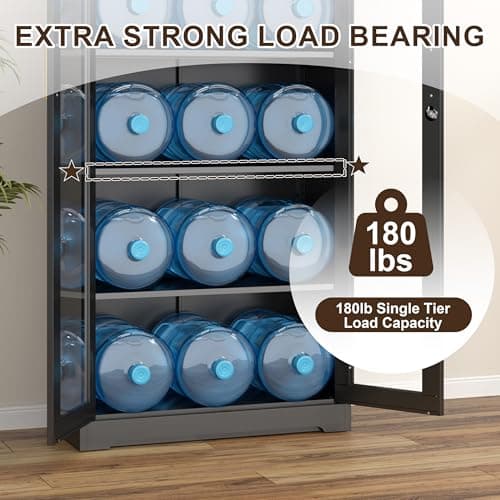 Curio Display Cabinet with Glass Doors,71”H Metal Display Case with 4 Adjustable Shelves - Black China Storage Cabinet for Collectibles, Trophies & Liquor - Locking Tall Glass Cabinet for Home 5