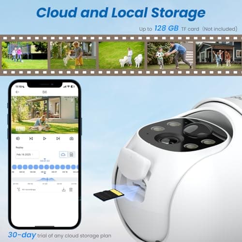 2K Cameras for Home Security-2.4G WiFi Outdoor Camera Wireless Solar/Battery Powered with solar panel, 360° Viewing, AI Human Detection, Color Night Vision, with SD Storage, Works with Alexa(2 Pack) 7