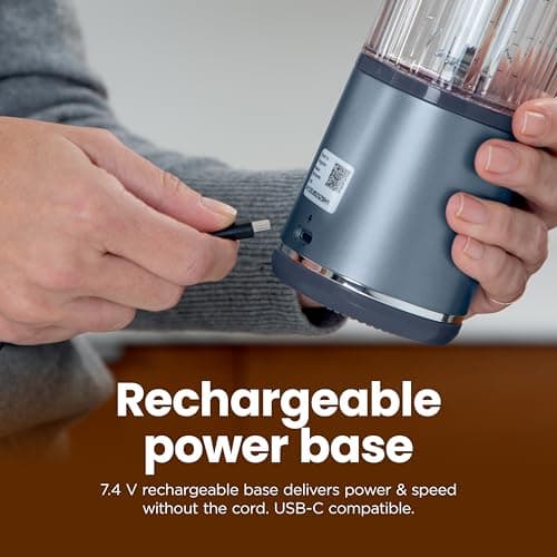 Ninja BC151NV Blast Portable Blender, Cordless, 18oz. Vessel, Personal Blender-for Shakes & Smoothies, BPA Free, Leakproof-Lid & Sip Spout, USB-C Rechargeable, Dishwasher Safe Parts, Denim Blue 10