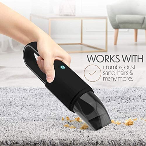 STARUMENT Portable Hand Vacuum Cleaner Handheld Cordless Cleaner for Dust Pet Hair Dirt Home Car Interior Lightweight, Easy to Use, Compact Design Battery Rechargeable with USB-C Cable - Black 7