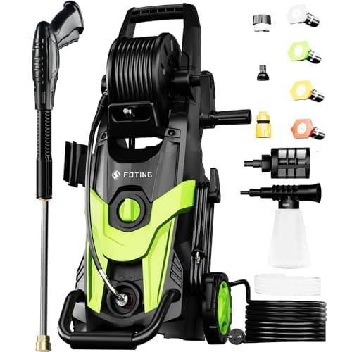 2024 Upgraded Electric Pressure Washer 4500 PSI 3.2 GPM Power Washer with Extra Hose, 23ft Hose 35ft Power Cord, 4 Nozzle and Detergent Tank for Cars, Fences, Patio