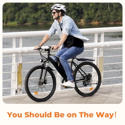 Fcgeoi Electric Bike, 750W Peak Motor, 60 Mile 20MPH, 26'' Tires, Removable Battery, Shock Absorber, Commuting Electric Bike for Adults 7