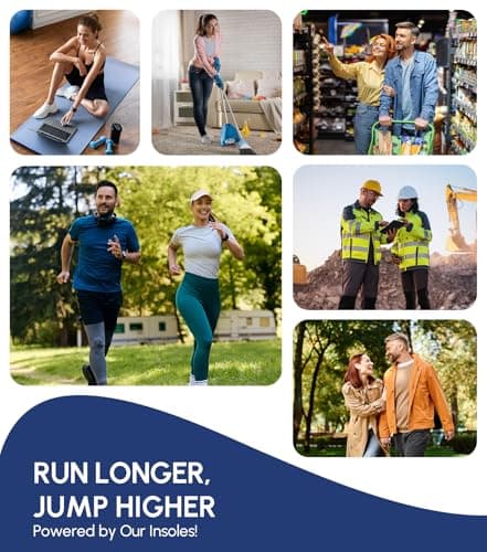 Cloudflo Plantar Fasciitis Insoles for Men Women,High Arch Support for Pain Relief,Shoe Inserts Orthotic for Flat Feet,Work Boot Insoles for Shock Absorbing Inserts (Fit for Standing All Day) DB-L 6