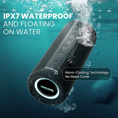 MIATONE Bluetooth Speakers 36W TWS Portable Speaker with Stereo Sound Bass, Bluetooth 5.3 Wireless USB Type C Outdoor, 5000mAh 24H Playtime IPX7 for Present, Boy Friend Gifts for him (Black) 6