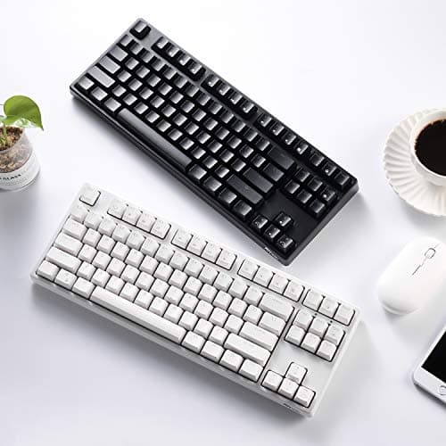 RK ROYAL KLUDGE Sink87G Wired/Wireless TKL Mechanical Gaming Keyboard, No Numbpad Compact 2.4G RGB Wireless Keyboard (White) 9