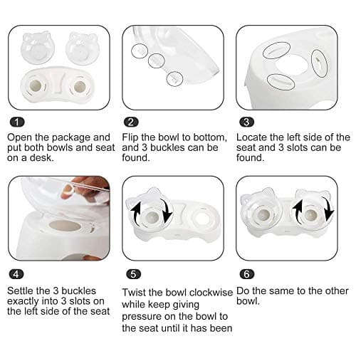 MILIFUN Cat Bowls, Cat Food Bowls Elevated Tilted, Anti Vomiting Kitty Bowl for Puppy and Bunny, Orthopedic for Indoor Cats. 8