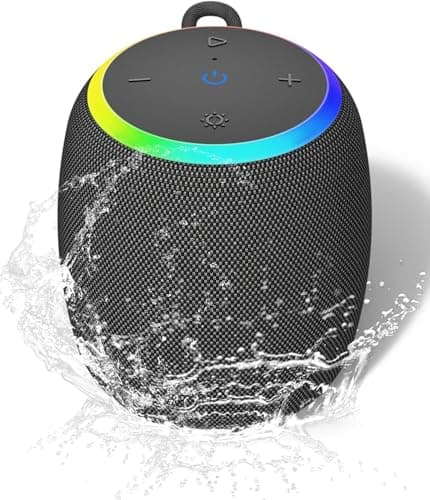 ZICOROOP Bluetooth Speaker, Portable Wireless with 15W Stereo Sound, IPX6 Waterproof, Blue Tooth 5.3, LED Light, TWS, 15H Playtime Speakers for Shower Home Outdoor Party Beach Camping