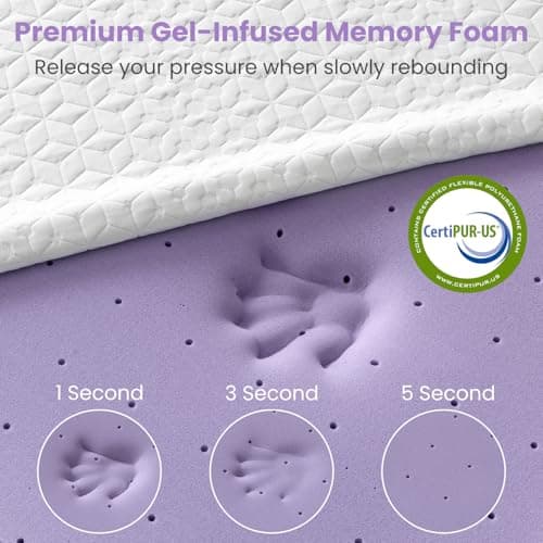 Firm Queen Mattress Topper with Removable Bamboo Cover, 3 inch Gel Memory Foam Bed Topper, Dual Firmness for Back Pain Relieve, Extra Hip/Shoulder/Lumbar Support, 365-Night Trial, CertiPUR-US 6