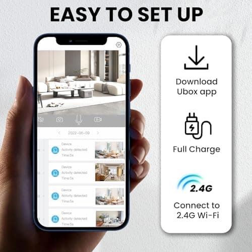 Funstorm 2025 Upgraded Security Camera, 4K HD Mini Nanny Cam for Home with Night Vision, WiFi Indoor Camera, 100 Days Long Battery Life, Motion Detection, Remote Viewing, Wireless Surveillance Cam 5