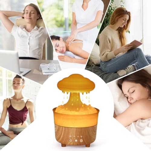 Cloud Humidifier Rain Drop Diffuser for Bedroom Home, 230ML Large Capacity Essential Oil Diffusers for Home, 7 Colors Cool Mist Humidifiers for Sleeping Relaxing for Bedroom Office Yoga Spa 7