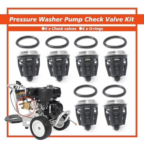 Mhrxusd 6PCS 70-0009 Pressure Washer Pump Check Valve Kit Replacement for Mi-T-M for InterPump 47 49 50 51 Series 758-543 36.7032.01 Kit01 K01, Replace 700009 2