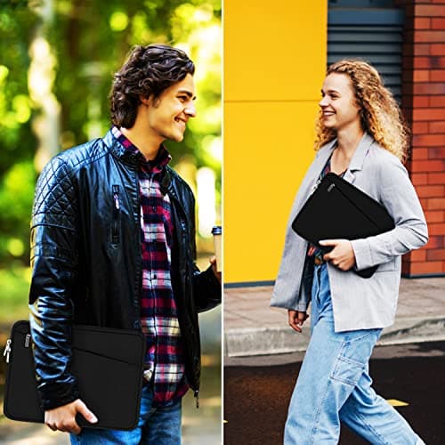 15.6 inch Laptop Sleeve, Durable Computer Carrying Bag Protective Case Briefcase Handbag with Front Pocket, Slim Cover for 15-16 Inch HP, Dell, Lenovo, Asus, Notebook, Black 7