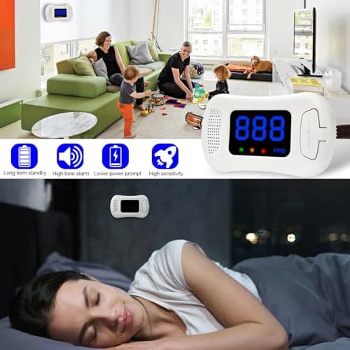 2 Packs Carbon Monoxide Detectors,CO Alarm Detector Monitor Battery Operated with PPM Value Display,Carbon Monoxide Alarm with Sound &Light Warning,Accurate & Easy to Read,for Home Kitchen Office 8