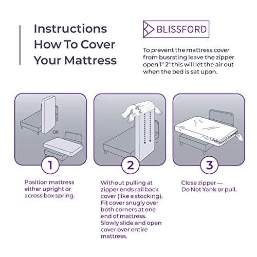BLISSFORD Plastic Mattress Protector Zippered Twin, Waterproof Vinyl Mattress Cover, Heavy Duty Noiseless Mattress Encasement 6