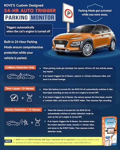 ROVE R2-4K Dash Cam Built-in WiFi 6 GPS Car Dashboard Camera Recorder with UHD 2160P, 2.4" IPS Screen, 150° Wide Angle, WDR, Night Vision 5