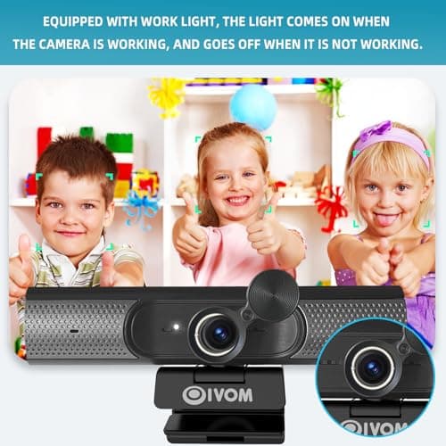Oivom Webcam with Microphone and Speaker, 1080P Web Camera for Desktop Computer Laptop, USB Camera with Physical Privacy Cover,Plug and Play, Streaming Webcam, Wide Angle PC Cam (1080p mic Speaker) 7