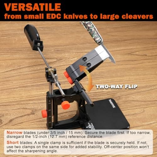 SHARPAL 202H Precision Knife Sharpening System–Adjustable Angle 10–35° Knife Sharpener Kit with 7 Abrasive Plates (Diamond 220/325/600/1000, Whetstone 3000/6000, Leather Strop) and Giftable Carry Case 5