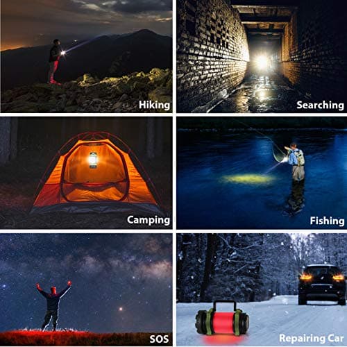 BOBKID 2 Pack Camping Lantern, Outdoor LED Camping Light, Rechargeable Flashlights with 1000LM, 6 Modes, IPX5 Waterproof Portable Emergency Camp Light for Hurricane Survival - Green 6