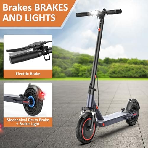 Qlaway 10" 500W Double Shock Sbsorption E Scooter for Adults 22 MPH Sport Escooter, Electric Scooter Up to 22 Miles Range, Bearing 265 LBS/APP Control-Red 7