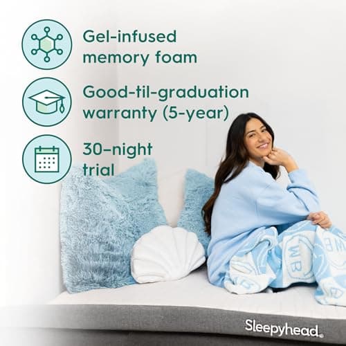 Sleepyhead Twin XL 2 Inch Gel Memory Foam Mattress Topper for College Dorm – Thick, Cooling & Comfortable Mattress Pad with Washable Cover – Dorm Room Essentials for College Students (XL Twin 2") 7