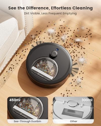 Lefant LiDAR Robot Vacuum and Mop, Smart Mapping and Obstacle Avoidance, Tangle-Free Pet Hair, 2.4G/5G WiFi App Control, Slim Design for Wider Coverage, Carpet Detection, M330 Pro 6