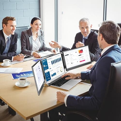 CIDETTY Laptop Screen Extender, 14'' FHD 1080P IPS Ultra-Thin Dual/Triple Monitor Display, HDMI/USB-C Plug-Play Portable Monitor for Laptop, Built-in Speakers(Mac, Win, Android) 7