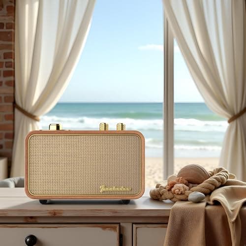 TRENBADER Retro Bluetooth Speaker Vintage Bluetooth Speaker Small Wireless Old Fashion Style, AM/FM Tunning Dial,Electronics for Home, Perfect for Cafe,Restaurant,Vintage Store, Bedroom(Retro Wood)
