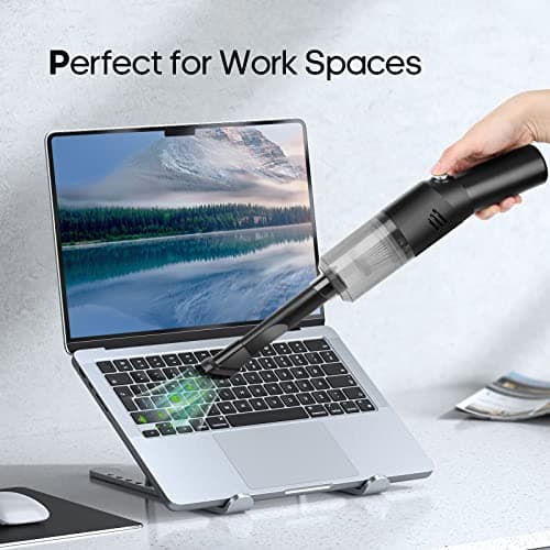 Auloea Portable Mini Car Vacuum Cleaner, High Power Cordless(400g) Handheld Rechargeable Vacuum Cleaner for Desk V06 6