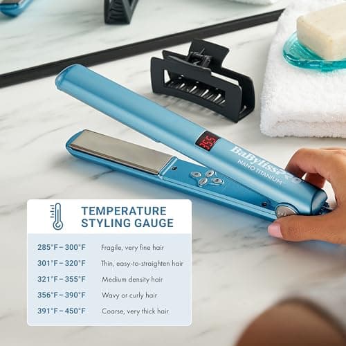BaBylissPRO Nano Titanium Hair Straightener, 1" /25mm Flat Iron Digital Hair Straightener Iron for Professional Salon Results and All Hair Types 5