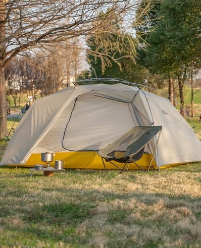 iClimb Low Ultralight Compact Camping Folding Chair with Side Pocket and Carry Bag (Khaki) 9