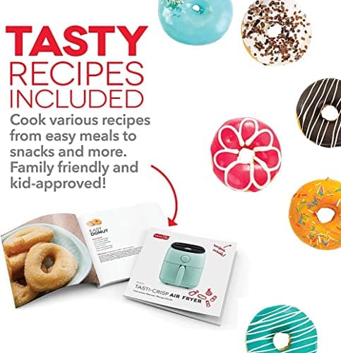 Dash Tasti-Crisp™ Air Fryer - AirCrisp® Technology - Compact Design with Adjustable Temperature Control - Nonstick Fry Basket & Auto Shut-Off Feature - 2.6 Quarts - Aqua 10