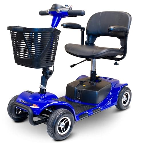 Deluxe Scooters Portable Scooter: 300 Lb Capacity, Long-Distance Mobility Scooter, Comfort Seating, LED Illumination - 10 Mile Range (Deluxe Blue)