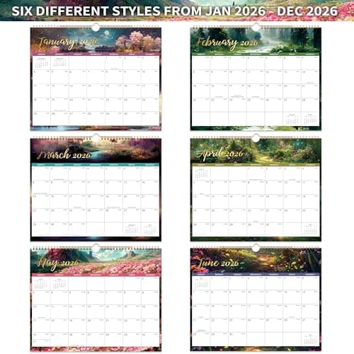 2026 Calendar - 2026 Wall Calendar, Jan. 2026 - Dec. 2026, 15" x 11.5", 12 Monthly Wall Calendar 2026, Twin-Wire Binding + Hanging Hook + Thick Paper + Julian Dates - Landscape 5