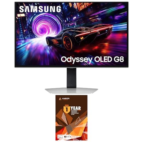 Samsung LS27FG810SNXZA 27 Inch Odyssey OLED 4K 240Hz Gaming Monitor with 1 Year Amber Protection Extension Plan (2025)