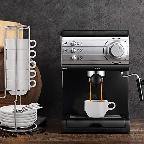 AOZITA Espresso Cups and Saucers with Spoons, Stand Rack, 19-piece Porcelain Stackable Mugs, 2.5-Ounce Demitasse Cups for Latte, Cafe Mocha 5