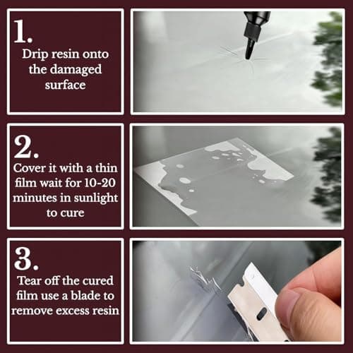 HIHBI 2026 New Windshield Repair Kit,Car Windshield Crack Repair Kit,Rock Chip Repair Kit for Fix Windows, Mirrors,Glasses,Nano Glass Repair Liquid 5