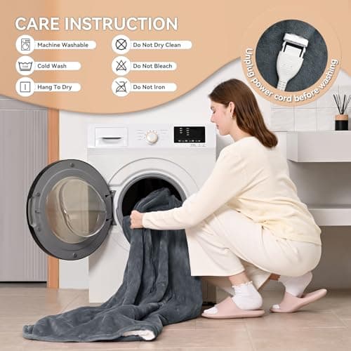 EDENLUNE Heated Blanket Electric Blanket Full 72"x84" Heating Blanket with 9 Heating Levels 10 Timer Modes Auto-Off Fast Heating Overheat Protection ETL Certified Machine Washable Gift 7