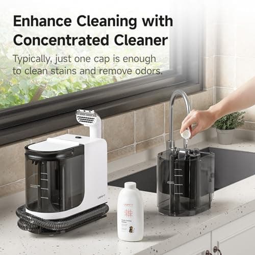 Uwant Carpet Cleaner Machine 18Kpa Powerful Suction, Portable Carpet Cleaner for Pet Stains with Cleaning Tools&Solution Self-Cleaning Upholstery Cleaner for Car, Couch, Rug, Spot (Creame) 7