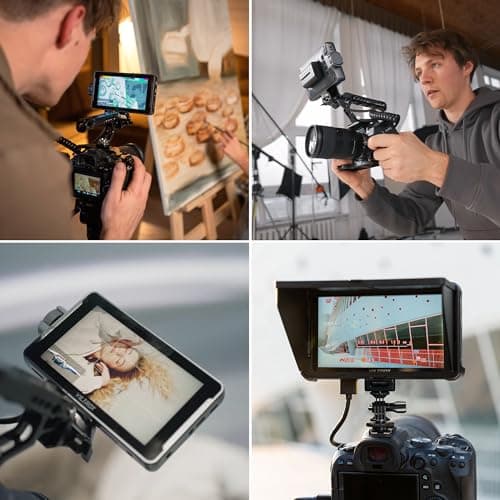 VILTROX DC-550 Lite 5.5" Touchscreen Camera Field Monitor with 3D LUT/Battery/Sunshade Hood, 400Nits 160° Wide View Angle 1920X1080 4K HDMI Input Output Peaking Focus Camera DSLR Field Monitor 8