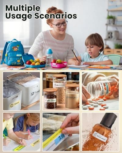 NADAIIN N12 Label Maker Machine with Tape, Portable Thermal Label Printer, Mini Labeler Wireless Bluetooth Label Makers for Home Office Kids Items 6